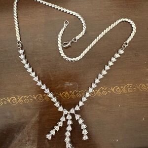 Elegant Silver Necklace with Sparkling Accents